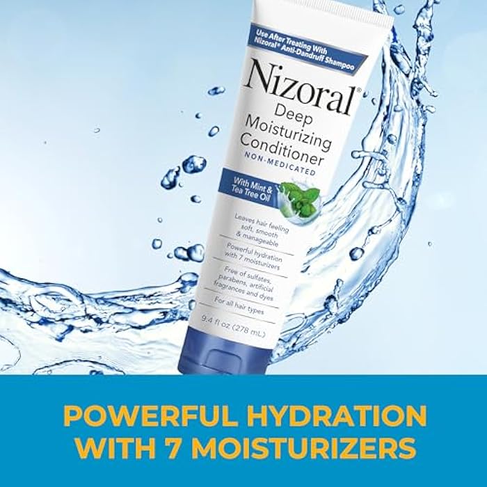 Nizoral Deep Moisturizing Conditioner with Mint & Tea Tree Oil for All Hair Types - Free of Sulfates, Parabens, Artificial Fragrances and Dyes, 9.4 oz - Image 4